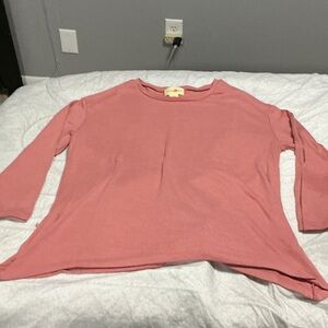 Wishful Park Dusty Rose Long Sleeve Top sz L. 0893